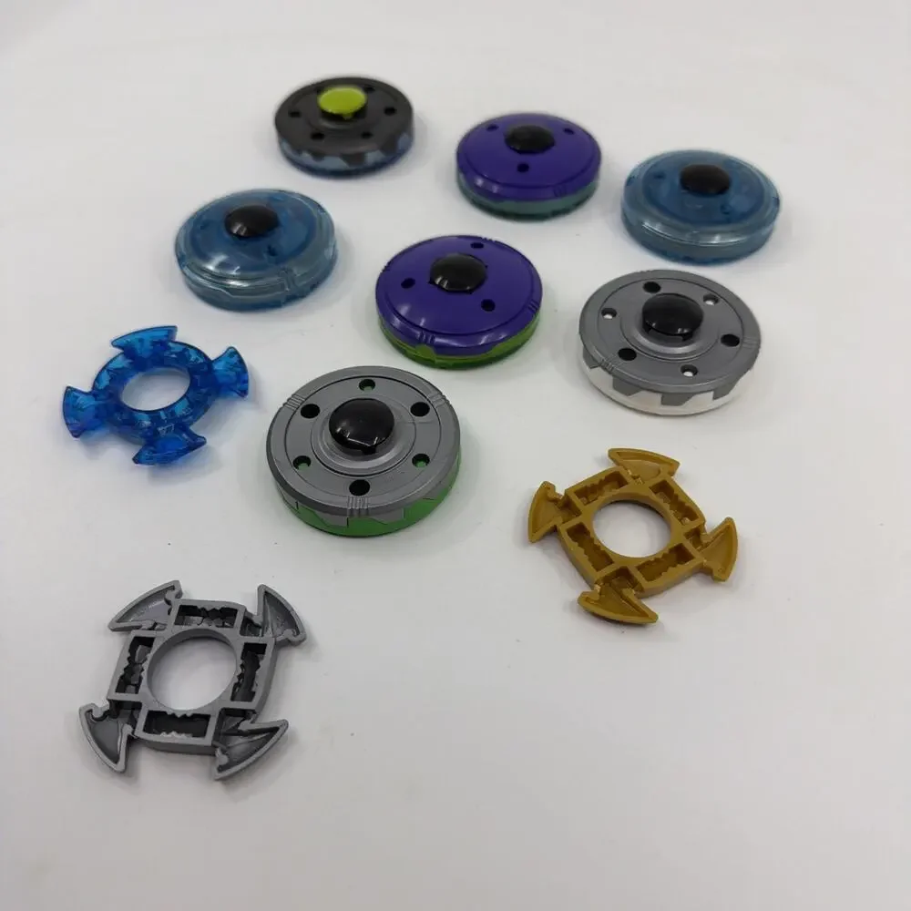 Lot of 7 LEGO Ninjago Spinners w/ 3 Character Toppers Spinjitzu Accessories